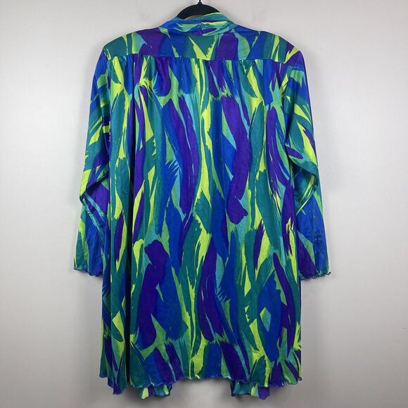 Vintage Oscar de la Renta Swimwear Women Swim Cover Up Large Retro Pockets Artsy - Picture 6 of 8